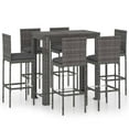 thumbnail image 1 of vidaXL Patio Bar Set Outdoor Bistro Set Bar Stool Bistro Table Poly Rattan, 1 of 63