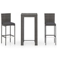 thumbnail image 1 of vidaXL Patio Bar Set Outdoor Bistro Set Bar Stool Bistro Table Poly Rattan, 1 of 63