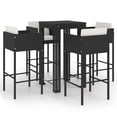 thumbnail image 1 of vidaXL Patio Bar Set Outdoor Bistro Set Bar Stool Bistro Table Poly Rattan, 1 of 18