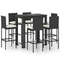 thumbnail image 1 of vidaXL Patio Bar Set Outdoor Bistro Set Bar Stool Bistro Table Poly Rattan, 1 of 63