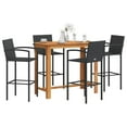 thumbnail image 1 of vidaXL Patio Bar Set Outdoor Garden Furniture Solid Wood Acacia and Poly Rattan, 1 of 11