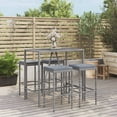 thumbnail image 1 of vidaXL Patio Bar Set Outdoor Garden Table with Stool with Cushions Poly Rattan, 1 of 59