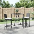 thumbnail image 1 of vidaXL Patio Bar Set Outdoor Table and Chair Set with Cushions Poly Rattan, 1 of 61