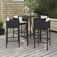 thumbnail image 1 of vidaXL Garden Bar Set Black, Cream White PE Rattan, Powder-coated Steel, 1 of 2