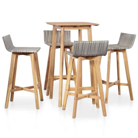 vidaXL Patio Bar Set Patio Furniture Set Table and Stools Solid Acacia Wood