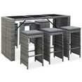 thumbnail image 1 of vidaXL Patio Bar Set Pub Table and Chairs Outdoor Garden 7 Piece Poly Rattan, 1 of 11