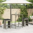 thumbnail image 1 of vidaXL Garden Bar Stool Set of 2 Grey PE Rattan 15.7 x 15.7 x 29.9 in, 1 of 8