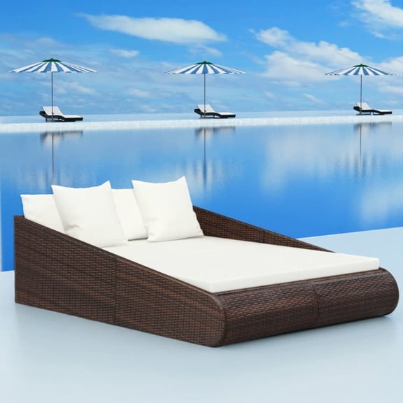 vidaXL Patio Bed Outdoor Rattan Daybed Sunbed Wicker Furniture Poly Rattan
