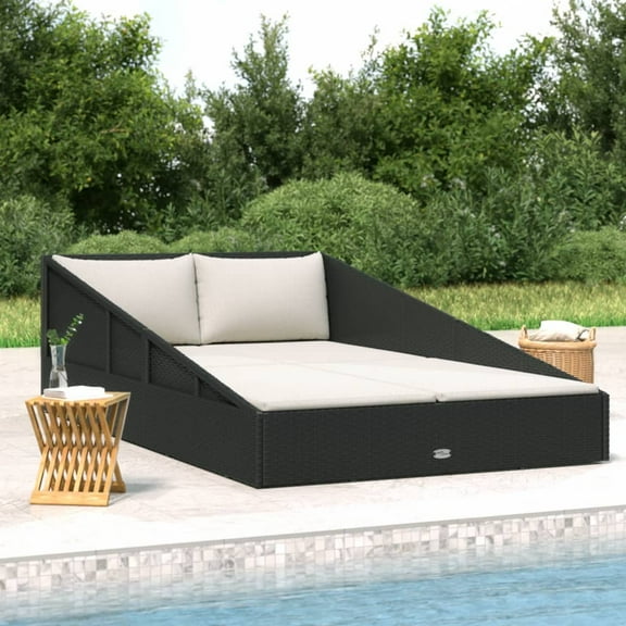 vidaXL Patio Bed Outdoor Rattan Daybed Sunbed Wicker Furniture Poly Rattan