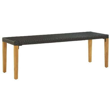 vidaXL Patio Bench 31.5 Poly Rattan Black"