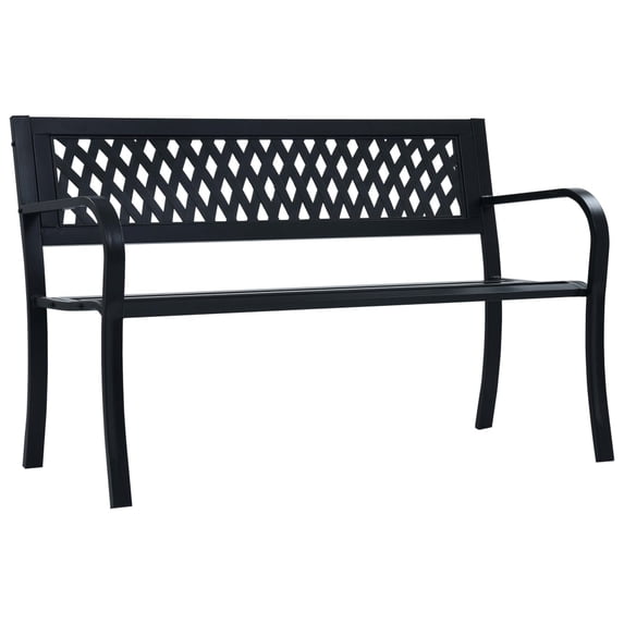 vidaXL Patio Bench 49.2" Black Steel