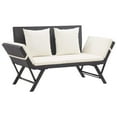 thumbnail image 1 of vidaXL Patio Bench Adjustable with Cushions for Outdoor Garden Poly Rattan, 1 of 30