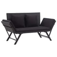thumbnail image 1 of vidaXL Patio Bench Adjustable with Cushions for Outdoor Garden Poly Rattan, 1 of 9