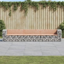 vidaXL Patio Bench Gabion Design Outdoor Seating Bench Loveseat Solid Wood