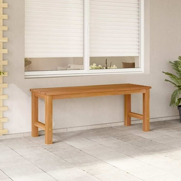 vidaXL Patio Bench, Indoor/Outdoor for Entryway, Garden, Solid Teak Wood, 44.9"x15.7"x17.7" Brown