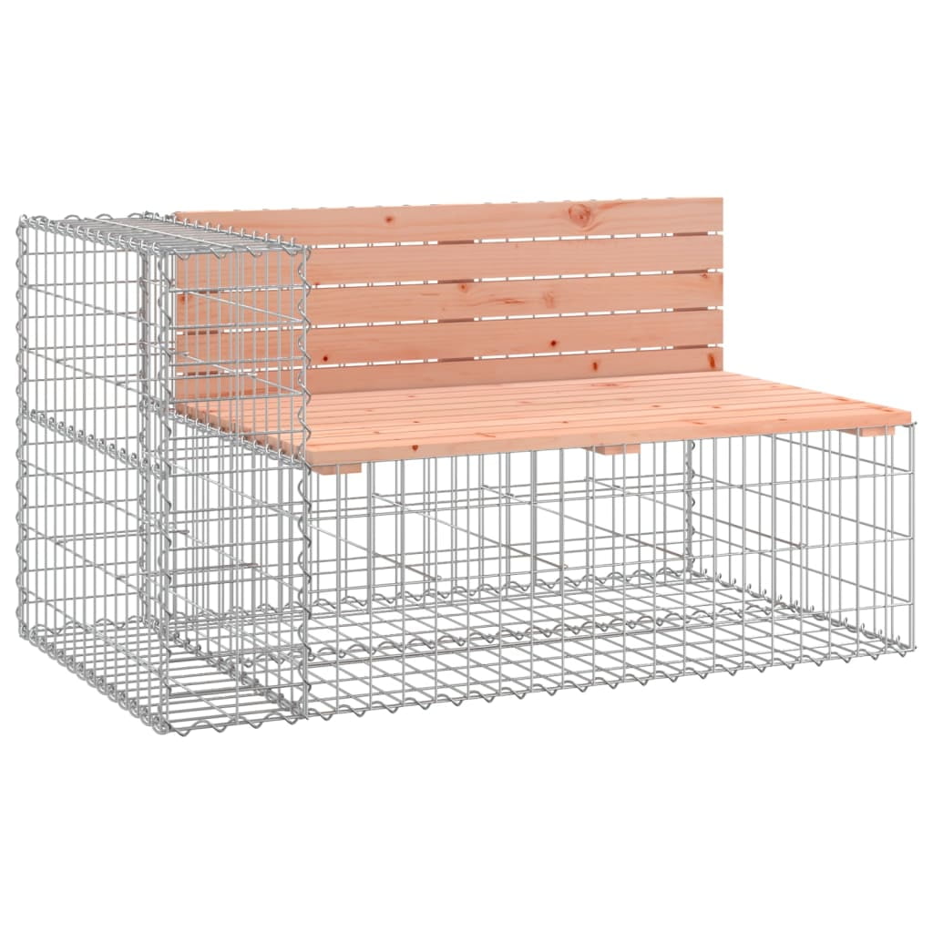 Douglas Wood and Galvanized Steel Gabion Patio Bench, 48" x 28"