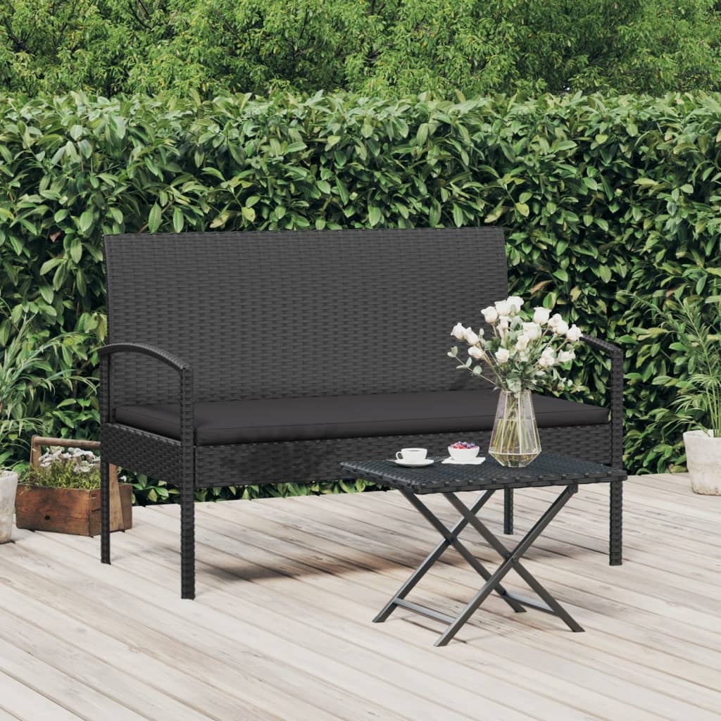 Sleek Black Steel and Cast Iron Garden Bench in Timeless Black Walmart