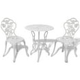 thumbnail image 1 of vidaXL 3 Piece Cast Aluminum Outdoor Bistro Sets with 1 Round Table and 2 Chairs, White/White, 1 of 22