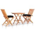 thumbnail image 1 of vidaXL Patio Bistro Set 3 Piece Patio Folding Table and Chairs Solid Teak Wood, 1 of 3