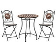 thumbnail image 1 of vidaXL Patio Bistro Set 3 Piece Patio Round Table Set Ceramic Tile Terracotta, 1 of 16