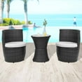 thumbnail image 1 of vidaXL Patio Bistro Set 3 Piece Patio Round Table Set Conversation Set Rattan, 1 of 24