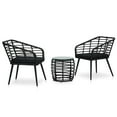thumbnail image 1 of vidaXL Patio Bistro Set 3 Piece Round Table Patio Conversation Set Poly Rattan, 1 of 7