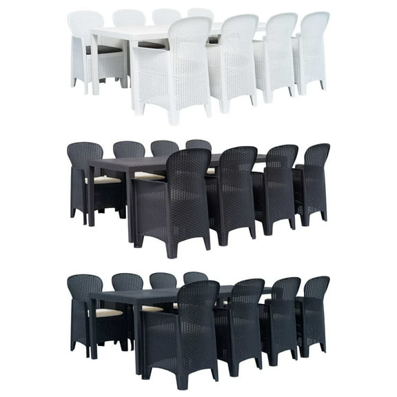 vidaXL Patio Bistro Set Outdoor Table and Chairs Conversation Set Plastic