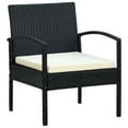 thumbnail image 1 of vidaXL Patio Chair Patio Dining Chair for Deck Garden with Cushion Poly Rattan, 1 of 7