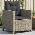 thumbnail image 1 of vidaXL Patio Chair with Cushions Gray Poly Rattan, 1 of 8