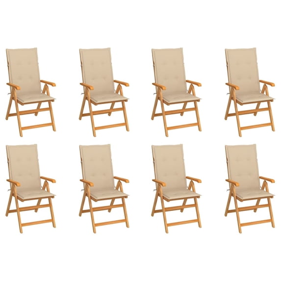vidaXL Patio Chair with Cushions Outdoor Garden Furniture Solid Wood Teak