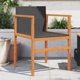 thumbnail image 1 of vidaXL Patio Chairs 2 pcs Black Poly Rattan&Solid Wood, 1 of 10