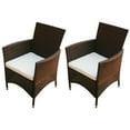 thumbnail image 1 of vidaXL Patio Chairs 2 pcs Poly Rattan Brown, 1 of 4
