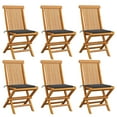 thumbnail image 1 of vidaXL Patio Chairs Outdoor Bistro Folding Chair with Cushions Solid Wood Teak, 1 of 21