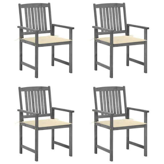 vidaXL Patio Chairs Outdoor Chair with Cushions for Deck Solid Wood Acacia