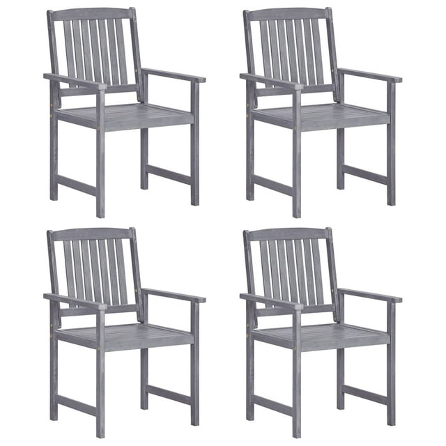 vidaXL Patio Chairs Outdoor Dining Chair for Deck Garden Solid Wood Acacia