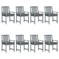 thumbnail image 1 of vidaXL Patio Chairs Outdoor Dining Chair with Cushions Gray Solid Wood Acacia, 1 of 7