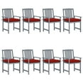 thumbnail image 1 of vidaXL Patio Chairs Outdoor Dining Chair with Cushions Gray Solid Wood Acacia, 1 of 7