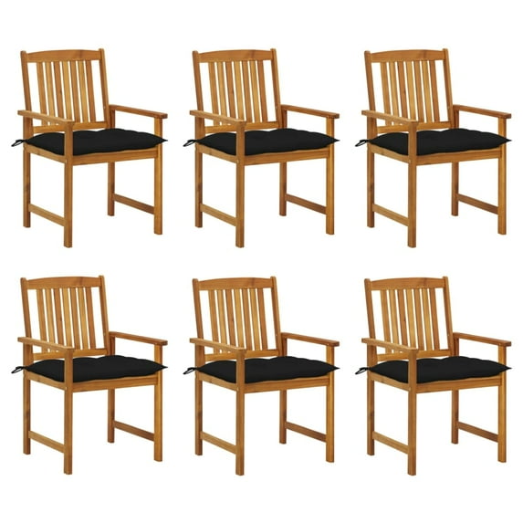vidaXL Patio Chairs Outdoor Patio Dining Chair with Cushions Solid Wood Acacia