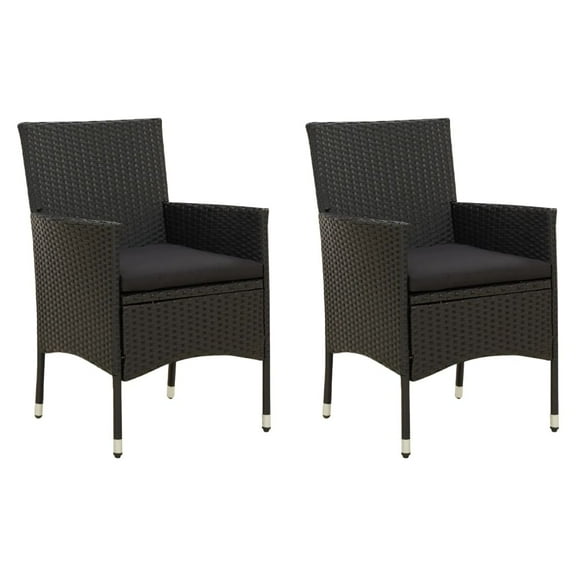 vidaXL Patio Chairs ll Weather Dining Single Chair with Cushions Poly Rattan