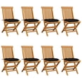 thumbnail image 1 of vidaXL Patio Chairs Outdoor Bistro Folding Chair with Cushions Solid Wood Teak, 1 of 12
