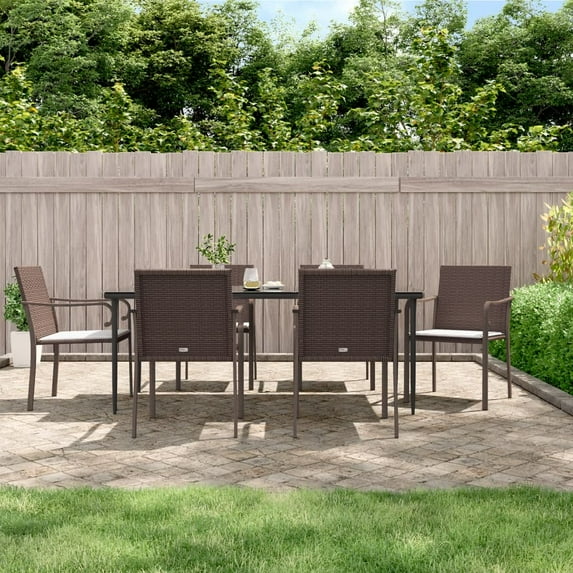 vidaXL Patio Chairs with Cushions 2 pcs Black 22"x23.2"x33.1" Poly Rattan