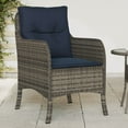 thumbnail image 1 of vidaXL Patio Chairs with Cushions 2 pcs Gray Poly Rattan, 1 of 9