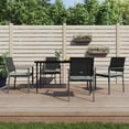 thumbnail image 1 of vidaXL Patio Chairs with Cushions 4 pcs Black 21.3"x24.6"x35" Poly Rattan, 1 of 8