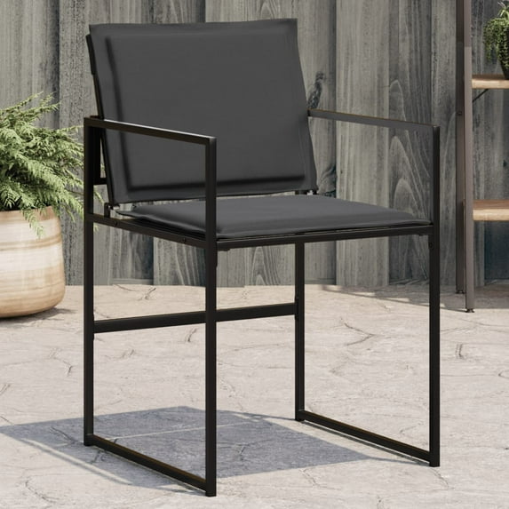 vidaXL Patio Chairs with Cushions Outdoor Seating 4 Pcs Steel and Textilene
