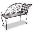 thumbnail image 1 of vidaXL Patio Chaise Lounge Outdoor Garden Bench with Backrest Steel Antique, 1 of 12
