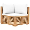 thumbnail image 1 of vidaXL Patio Corner Sofa with Cream Cushion Solid Teak Wood, 1 of 7