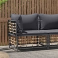 thumbnail image 1 of vidaXL Patio Corner Sofa with Dark Gray Cushions Poly Rattan, 1 of 9