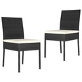 thumbnail image 1 of vidaXL Patio Dining Chairs 2 pcs Poly Rattan Black, 1 of 5