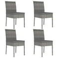 thumbnail image 1 of vidaXL Patio Dining Chairs 4 pcs Poly Rattan Gray, 1 of 17