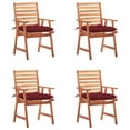 thumbnail image 1 of vidaXL Patio Dining Chairs 4 pcs with Cushions Solid Acacia Wood, 1 of 5